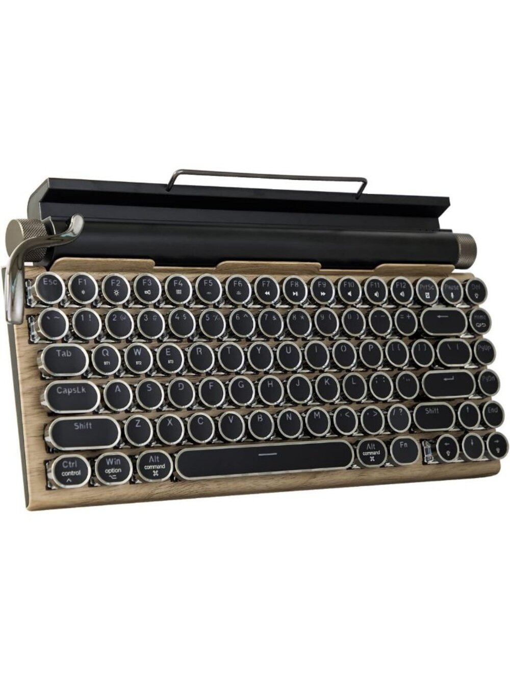 Retro Typewriter-Style Mechanical Keyboard with LED Backlight, Bluetooth 5.0, 83
